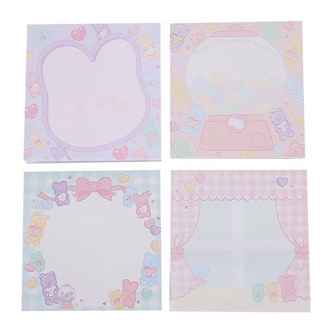 4pcs Cute Sticky Note Marker Paper Adhesive Memo Pad School Office Desk Organizing Gadgetcandy