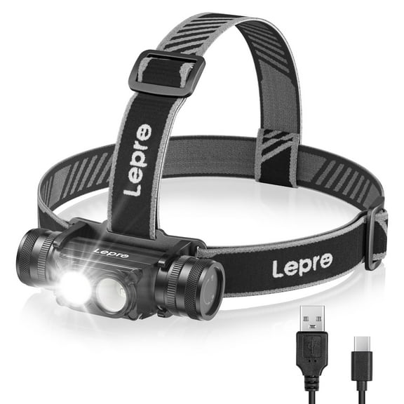 Lepro Professional-Grade Headlamp with 2200 mAh Rechargeable Battery ,  1000 Lumens Ultra-Bright LED Headlight ,IP65 and 6 Lighting Modes Pro Level Flashlight for Camping, Running