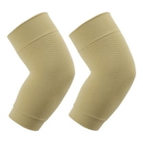 1 Pair Beige Elbow Compression Sleeve, Elbow Brace for Tendonitis and Tennis Elbow, Golfer Elbow Support Tennis Elbow Brace for Men and Women