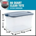 thumbnail image 2 of Rubbermaid Roughneck Clear 66 Qt. Plastic Storage Tote w/ Gray Lid, 4 Pack, 2 of 7