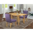 thumbnail image 3 of East West Furniture Norden 3-Piece Wood Dining Set in Oak/Dahlia, 3 of 3