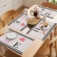 thumbnail image 5 of Farmhouse HOME Placemats Set of 4 Pink Tulip Black White Plaid Wooden Place Mats Indoor Wipeable Table Mats Washable Cloth Dining Table Placemats for Kitchen Holiday Party Home Decor 13x19 Inch, 5 of 9
