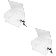 2 Pack Ballot Box Trading Card Holder Raffle Case Donation Boxes for Fundraising Jar