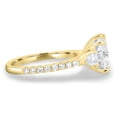 thumbnail image 3 of 3.00 Ct Elongated Cushion Cut Moissanite Trilogy Engagement Ring, Cathedral Pavé, 14K Yellow Gold, 3 of 7