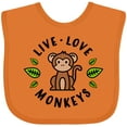 thumbnail image 3 of Inktastic Live Love Monkeys Boys or Girls Baby Bib, 3 of 4