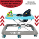 thumbnail image 3 of Andadera para Bebé Luz y Sonido Juguetes Interactivos Altura Ajustable Plegable Ruedas de Goma Apta desde 6 meses y hasta 12 kg - Azul, 3 of 6