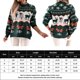 thumbnail image 2 of Parte Superior De La Camisa Jerseys de ganchillo para mujer Top estilo navideño Elk Jacquard cuello redondo traje de vacaciones Kuymtek Verde Xl para Mujer, 2 of 6