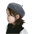 thumbnail image 2 of Nmnitkp Kids Beret Hats for Girls French Wool Berets Hat Classic Fashion Warm Beanie Cap for Toddler Little Girl 2-4 Years Dark Gray, 2 of 6