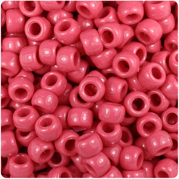 BeadTin Old Rose Opaque 9mm Barrel Pony Beads (500pc)