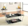 thumbnail image 2 of Furniture of America Lethe Table Basse Moderne en Métal, Noir et Chrome, 2 of 2