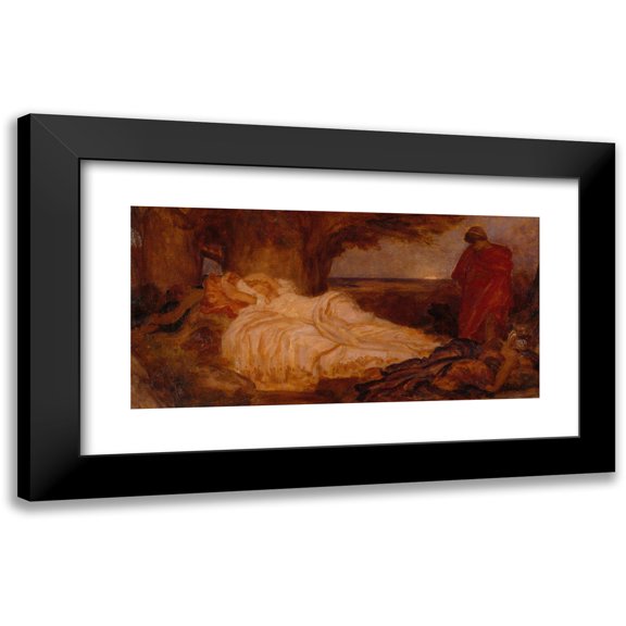 Frederic Leighton 14x9 Black Modern Framed Museum Art Print Titled - Colour Study for ‘Cymon and Iphigenia’ (1884)
