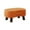 Orange #4, variant on Modern Velvet Curved Foot Stool with Handle | Padded Seat Ottoman with Wooden Legs | 9 Inch Step Stool for Couch & Living Room | Orange, White, Gray, Green