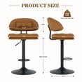 thumbnail image 3 of Hawsaiy Modern Bar Stools Set of 4, Ergonomic Double-Layer Upholstered Bar Stools with Back, Adjustable Swivel Barstools for Kitchen Island, Brown, 3 of 11