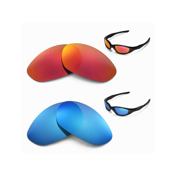 Walleva Polarized Ice Blue   Fire Red Lenses For Oakley Minute 2.0 Sunglasses