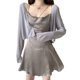 thumbnail image 1 of Camiseta de manga larga con frente abierto para mujer, camiseta transpirable y versátil de seda de hielo con frente abierto para verano, 1 of 8