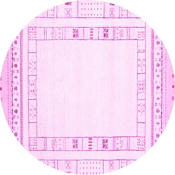 Ahgly Company Indoor Round Solid Pink Modern Area Rugs, 8' Round