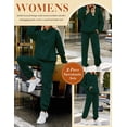thumbnail image 3 of MSJUHEG Jumpsuits for Women,Jogging Suits for Women Plus Size,Lounge Sets for Women,Tracksuit Set Two Piece Outfits Sets,Matching Sets Women Clothing,Track Suits for Women Set Green 2 XL, 3 of 7
