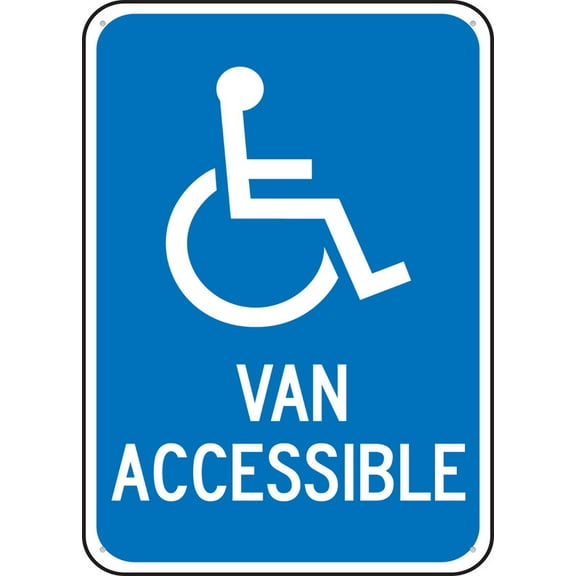 Federal Parking Sign Van Accessible Handicapped Parking 12 X 8 Inch Metal Sign, Rustproof Aluminum, Multicolor