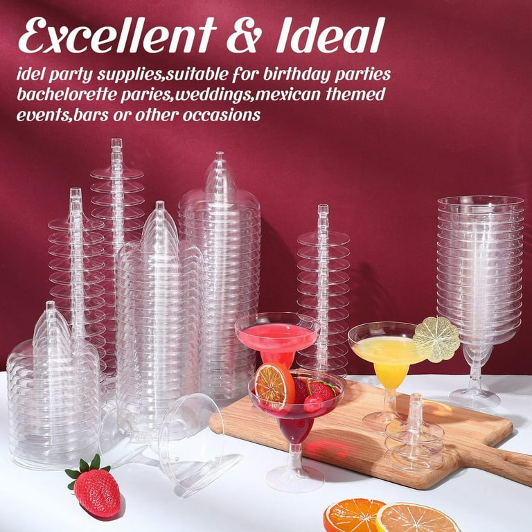 4 Packs 20pcs Clear Plastic Stemware Cups - Detachable High Foot Wine  Glasses for Champagne Dessert Pudding Party Wedding - 150ml Disposable  Elegant Drinkware Set - Walmart.com