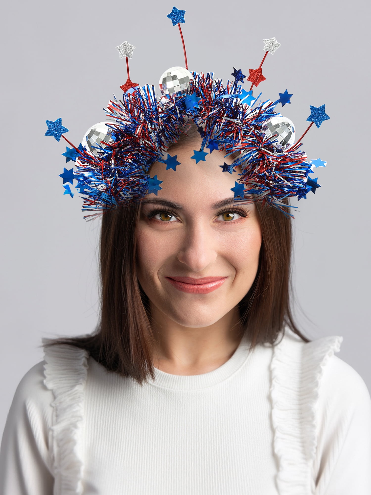 Way to Celebrate Americana Mirrorball Tinsel Headbopper