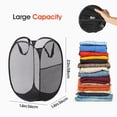 thumbnail image 3 of MADIKA 2 Pack Pop up Mesh Laundry Hamper Collapsible Laundry Baskets with Side Pocket- Breathable Black 74L, 3 of 7