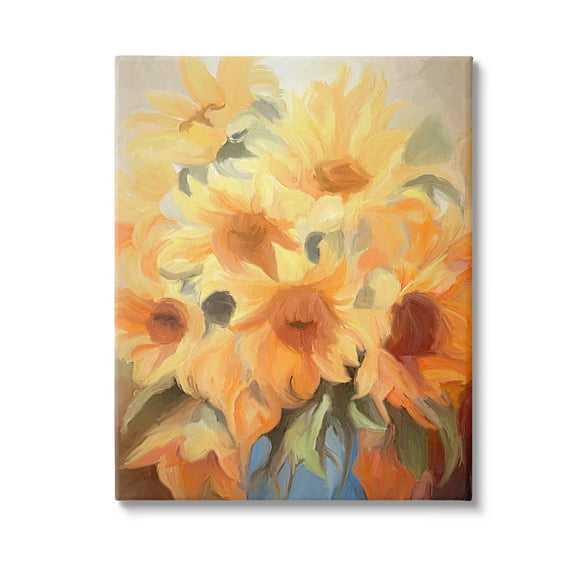 Stupell Industries Traditional Yellow Blooms Botanical & Floral Painting Gallery Wrapped Canvas Art Print Wall Art, 16 x 20