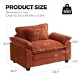 thumbnail image 3 of CDCASA 49.5" W Oversized Accent Chairs for Living Room Set of 2, Chenille Cloud Comfy Chair with Deep Seat and Extra Wide Armrests, Chenille Cloud Oversized Chair for Bedroom,Terracotta, 3 of 11