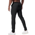 thumbnail image 6 of Migroa Men's Golf Pants Men's Slim-Fit Flat-Front Dress Pant Stretch Skinny Tapered Lightweight Breathable Chino with Pockets for Casual Work Black S, 6 of 8