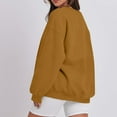 thumbnail image 4 of ADSSDQ Women's Crewneck Sweatshirts Drop Shoulder Long Sleeve Comfy Pullover Cute Tops Teen Girls Fall Trendy Clothes Light Brown XXL, 4 of 5