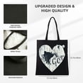 thumbnail image 3 of JEUXUS Initial Tote Bags for Women Canvas Bears School Sports Fan Team Spirit Mascot Cute Heart Gift 14.1x15.7in, 3 of 6