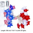 thumbnail image 3 of Kumdkd 2-Pack Patriotic String Lights - 10ft Battery Operated Waterproof Flag Star LEDs with Remote for Independence Day, Christmas, Yard Decor Outdoor Party Lighting(30 red/white/blue), 3 of 9