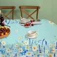 thumbnail image 3 of Shirrape Oval Waterproof Floral Tablecloth,Flower Print Tablecover for Oval Tables 60 x 102,Perfect for Kitchen Dinner, Restaurant , Holiday Picnic Party Table Cover, 3 of 6