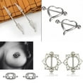 thumbnail image 1 of Amazing Flower Surgical Steel Heart Nipple Shield Bar Ring Body Piercing Jewelry, 1 of 8
