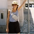 thumbnail image 2 of Riñonera de piel Telena, color gris nube, 2 of 7