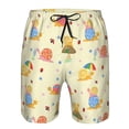 thumbnail image 3 of Sikiie Colorful Cartoon Snail Print Men's Beach Shorts, High Elastic Quick-drying Shorts - with Drawstring and Slip Pockets, Suitable for Beach, Sports, Vacation-Large, 3 of 6