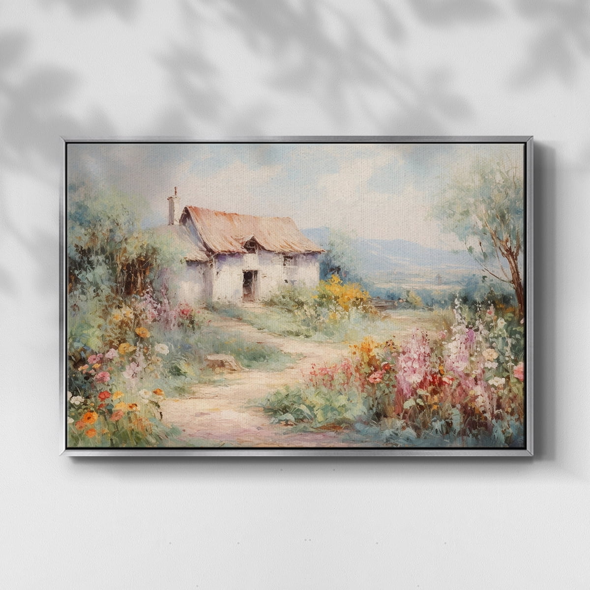Vintage Landscape-CCLVIII By Wexford Home Framed in Silver Wood Gallery Wrapped Canvas 27 in. x 41 in.