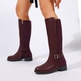 thumbnail image 5 of FRSASU Women's Over the Knee Boots with Non Slip Sole High Heel Thigh High Boots for Party Evening and Special Wine, 5 of 8