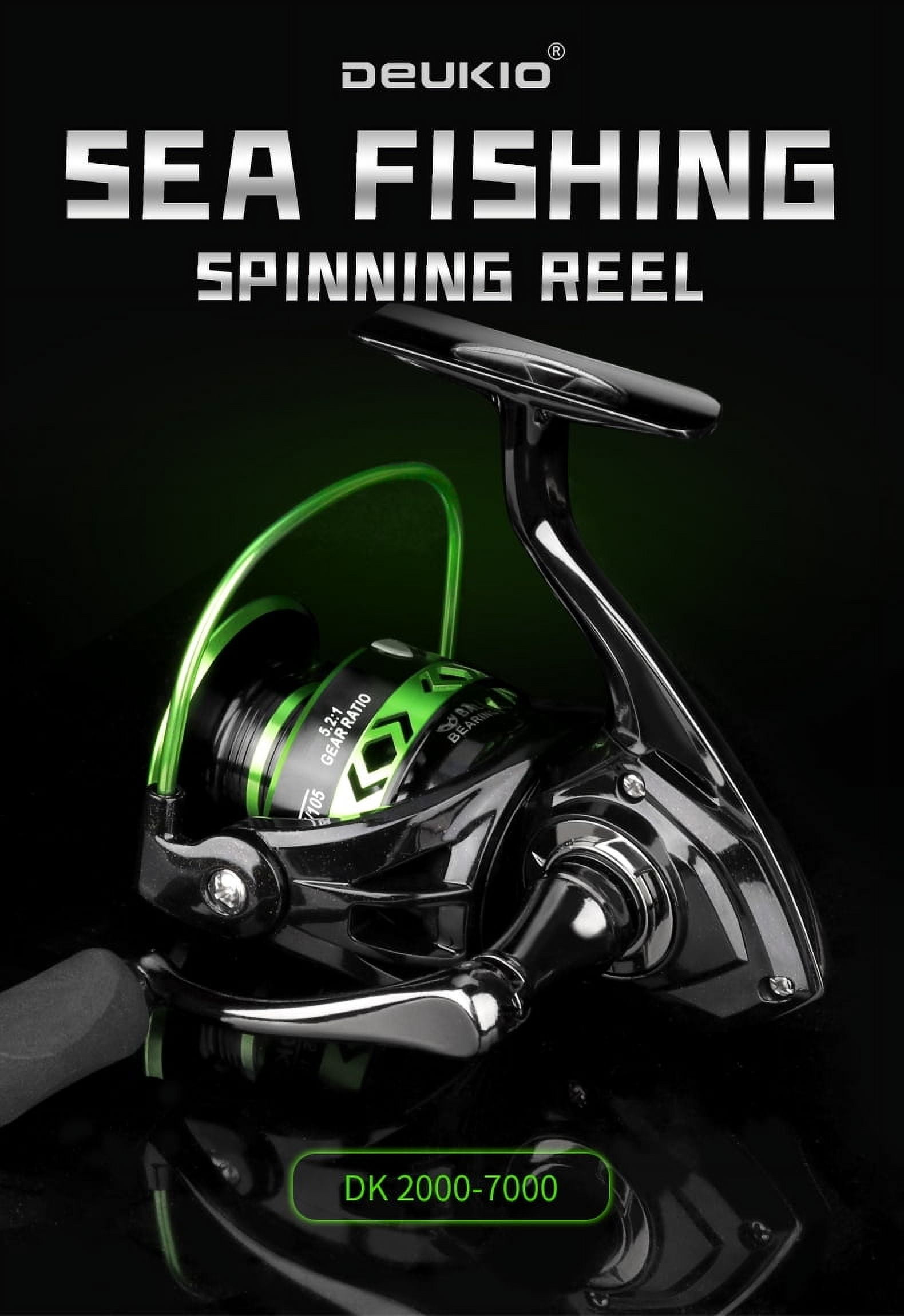New All-Metal Black Green Fishing Reel Freshwater Seawater Dual Use Max Drag 12Kg Spinning Reel Durable Carp Fishing Tackle