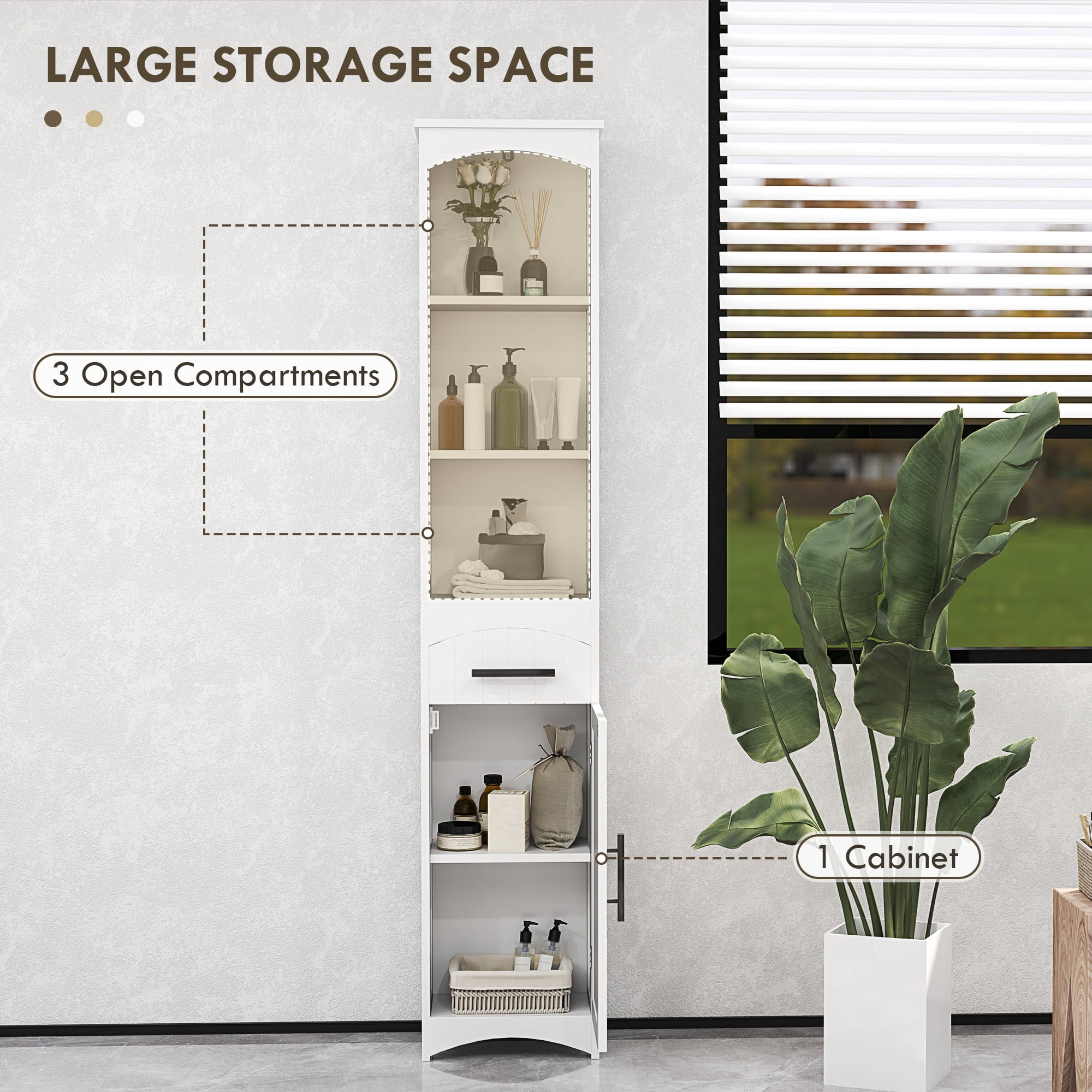 Farmhouse Tall Bathroom Storage Cabinet Linen Cabinet with Barn Door, White