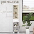 thumbnail image 4 of Farmhouse Narrow Bathroom Storage Cabinet with Recessed Drawer, Tall Slim Storage Cabinet with Barn Door, White, 4 of 9