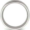 thumbnail image 2 of Titanium/Ss Titanium Brushed With Sterling Silver Inlay 8mm Flat Band (Size 12) Made In China tb207-12, 2 of 5