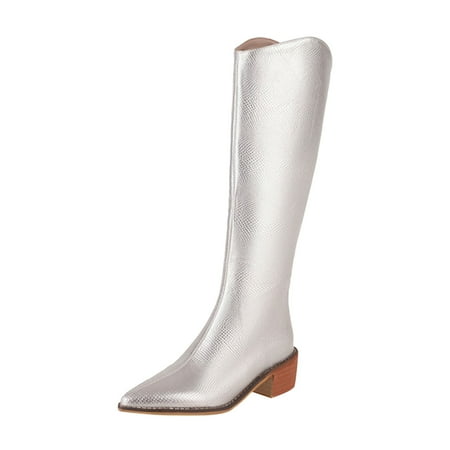 

fvwitlyh Knee High Boots Women Latex Boots for Women Knee High Women High Heel Boots Autumn And Winter Fashion Comfortable High Heels Boots for Women
