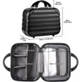 thumbnail image 3 of Valise Rigide 2 Pcs Bagage à Main Léger avec Roues Pivotantes Valise Roulante 22X14X9 Approuvée par les Compagnies Aériennes Pc+Abs Serrure Tsa Coque Rigide de Voyage 14/20 Pouces 2 Pcs, Noir, 3 of 5