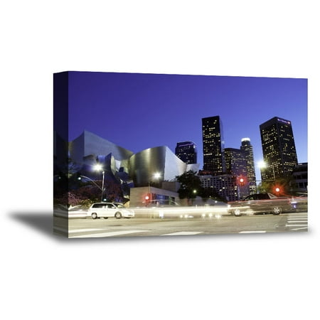Awkward Styles LA Night View Printed Decor Gifts from Los Angeles Urban Fine Art Collection American Decor Style Los Angeles Cityscape Canvas Wall Art Los Angeles Bird's-Eye View Canvas Art for