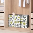 thumbnail image 6 of Set of 6 Collapsible Oxford Fabric Storage Cubes with Handles, Foldable Closet Organizer Bins for Clothes, Toys, Shelves, Home & Kitchen Yellow Flowers Gray Leaves, 6 of 7