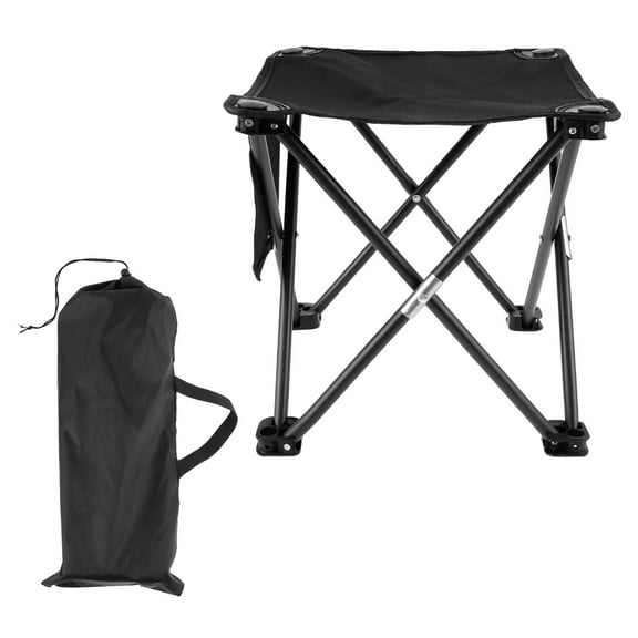 Oxford Cloth Folding Camping Stool With Side Pocket Portable Strong Load Bearing Camping Stool Seat Versatile Anti Slip Folding Fishing Stool for Travel BBQ