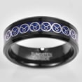 thumbnail image 4 of 8mm Black Tungsten Wedding Band Rings for Men Women Silver Horoscope Taurus Blue Carbon Fiber Inlay Tungsten Carbide Rings, 4 of 4