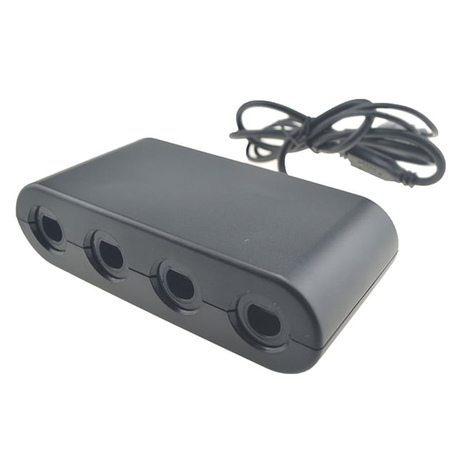 Reemplazo para Wii U Switch PC USB 2 en 1 Gamecube Controller 4 puertos Black Console Gamepad Adapter Speravity PJ6950-00