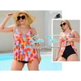 thumbnail image 3 of RELLECIGA Women's Swimsuit Set V Neck Tankini Top with High Waisted Full Coverage Bottom Two Piece Bathing Suit Size S, 3 of 9