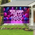 thumbnail image 4 of 1985 Retro Party Backdrop Neon We're Gonna Party Like It's 1985 Photography Background Pink Purple Balloons Happy 40th Birthday Anniversary 40 Years Banner for Men Women Party Decorations Supplies, 4 of 6